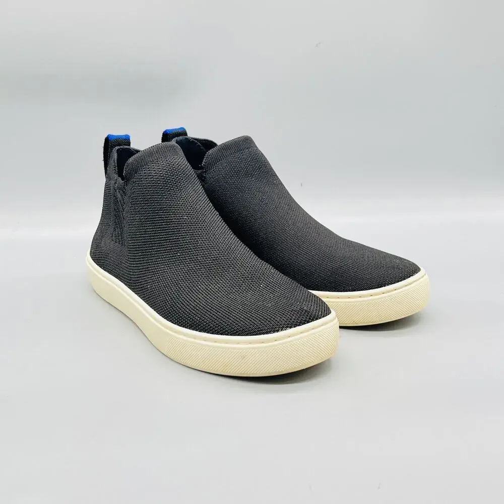 Rothy's Shoes Womens 6.5 Black Knit Slip On Mid Top Sneakers Comfort Casual